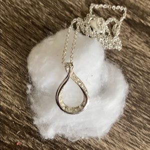 Silver tone with crystal accent necklace